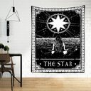 Black Tarot Cards Tapestry Wall Hanging Moon Star