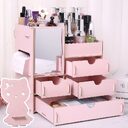 Wooden Tabletop Cosmetic Storage Box Jewelry Drawer Type