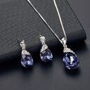 Alloy Plating Necklace Earrings Set Jewelry With Rhinestone