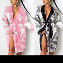 Hirigin Aesthetic Cardigan Long Sleeve Midi Bandage Dress