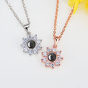 Photo Name Projection Necklace Rose Gold Silver Color