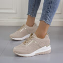 Sneakers Platform Wedge Heel Casual Shoes Lace-up Mesh