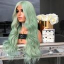 New European And American Wigs For Women Green
