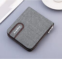 Men's Short Wallet Men Zipper Canvas Small Multi-function