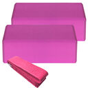 Indoor 2pcs EVA Yoga Blocks 1pcs Cotton Strap
