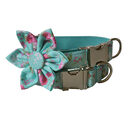 Green Rose Dog Collar Leash Pet