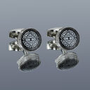 Fashion Pattern Round Silver Cufflinks