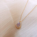 Crystal Water Drop Pendant Necklace Women's Fine Jewelry