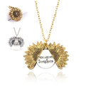 You Are My Sunshine Sunflower Necklace Women Men