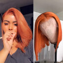 Gradient Color Short Bob Wig Orange Lace Front