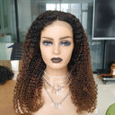 10A Ombre Human Hair Kinky Curly 4x4 Lace