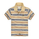 CUHK Children's T-shirt Cotton Striped Lapel Polo Shirt