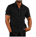 Men Short Sleeve Summer Solid Shirts Casual Loose