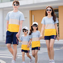 Fashion Striped Family Matching Outfits Summer Casual T