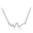 Silver Necklace Korean Lightning Female Simple ECG Decoding