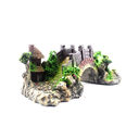 Resin Bridge Arch Black Red Fish Tank Landscaping