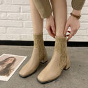 New Personality Niche Square Toe Thick Heel Socks