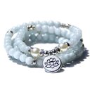 Stone Tiger Eye Bracelet Necklace 108 Buddha Beads