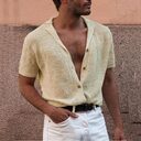 Gentleman Solid Knitted Cardigan Polo Shirts Spring Summer