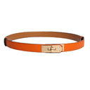 Women Real Leather 1.8cm Width Belts Golden
