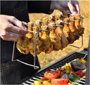 Portable Grilling Basket Mesh Clip 14 Slot Stainless