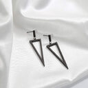 New Metal Black Triangle Earrings