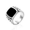 Vintage Men's Ring Jewelry Black Dripping Men