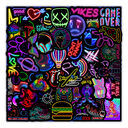 50 New Neon Stickers Car Trunk Phone Water