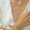 Unique Square Baroque Pearl Couple Pendant Necklace Valentines
