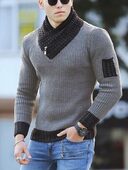 Independent Station Casual Slim Knit Pullover Long-sleeved Scarf