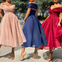 Womens Solid Casual Party Night Dress Club Off