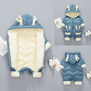 Baby Winter Snowsuit Plus Velvet Thick Boys Jumpsuit