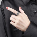 Love Couple Plain Silver Ring Angel Wings