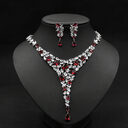 Colorful Zircon Necklace Set Wedding Dress Earring Accessories