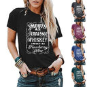 Ladies Blouse Letter Printing Round Neck Short-sleeved T-Shirt
