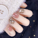 Champagne Gold Full Diamond Manicure Patches Wearing Fake