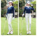 Golf Women's Long-sleeved T-shirt Stand-up Collar Sunscreen Korean