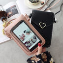 Love Buckle Mobile Phone Bags For Women Transparent