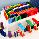 Wooden Domino Blocks Building Toy Kits Color Sort