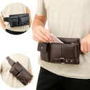 Men's Belt Bag Classic Solid Color PU Leather