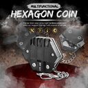 Multifunctional Hexagon Coin Pocket Knife Folding Outdoor Tool