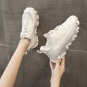Daddy Shoes Thin Section Breathable White Net Casual
