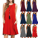 Summer Women Casual Pocket Dress Ladies T Shirt