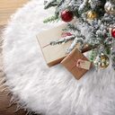 White Christmas Tree Skirt Plush Faux Fur Xmas