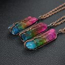Stone Crystal Pillar Tree Of Life Pendant Ins