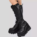 Platform Shoes Boots Women Winter Genuine Leather