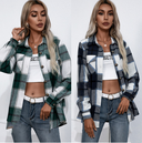 Long-sleeved Thick Cashmere Plaid Top Loose Casual Shirt