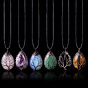 Natural Stone Crystal Drop-shaped Winding Tree Of Life