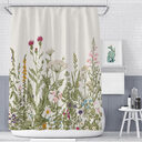 Color Floral Plant Shower Curtain Bathroom Polyester