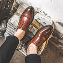 Mens Business Casual Korean Style Trendy British Shoes